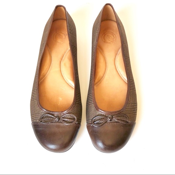 *SOLD* Nurture Herringbone Leather Bow Slip On Flat - Picture 4 of 7